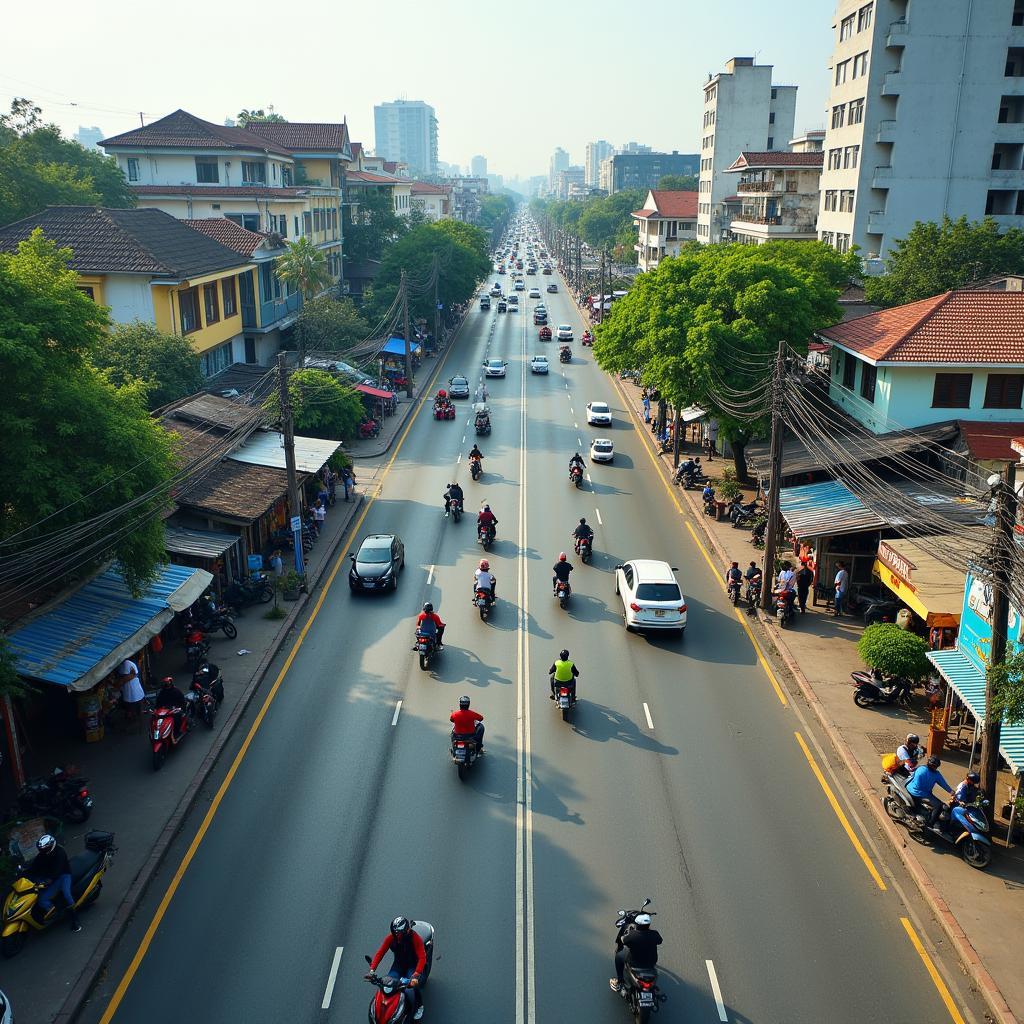 Canh quan duong pho soi dong tai Phuong Tan Son Nhat Tan Binh TP Ho Chi Minh